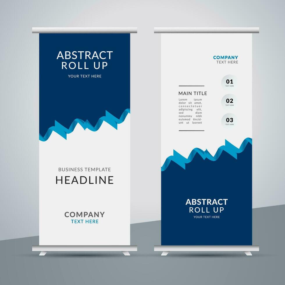modern roll up banner template with abstract design vector