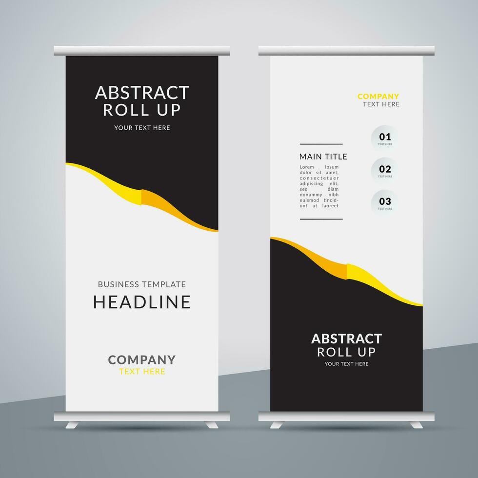 modern roll up banner template with abstract design vector