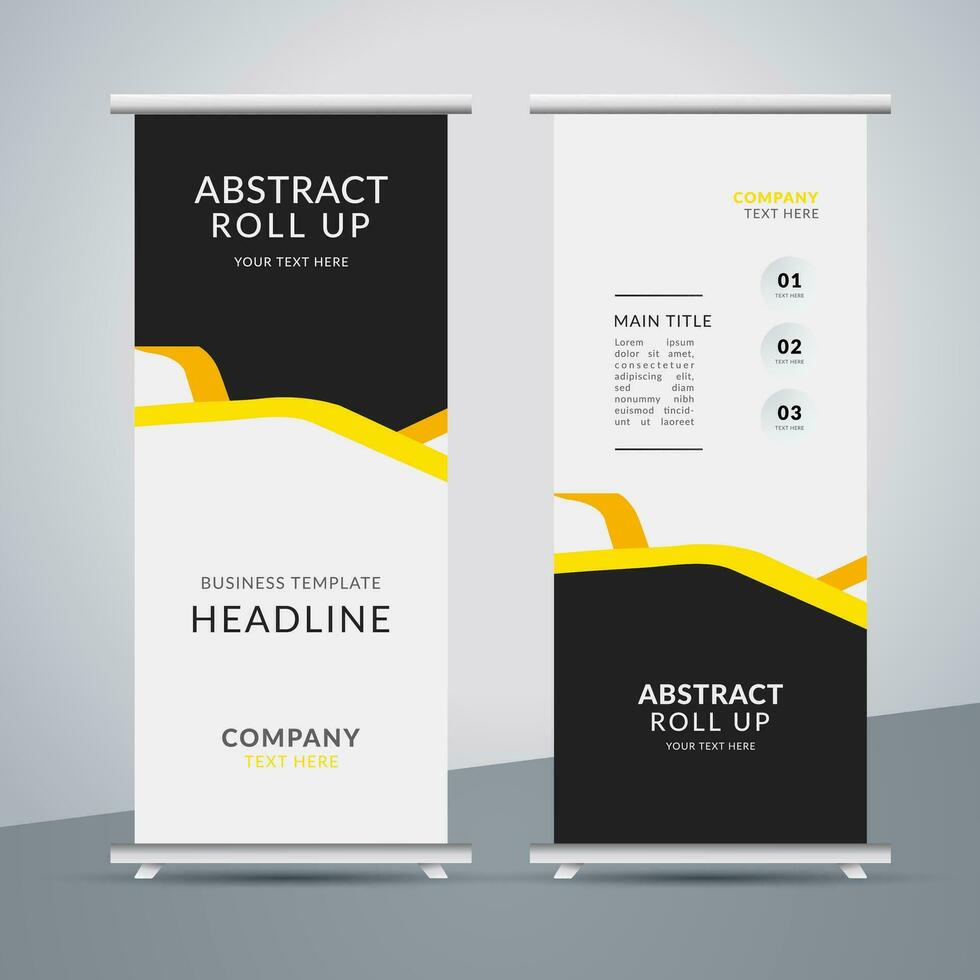 modern roll up banner template with abstract design vector