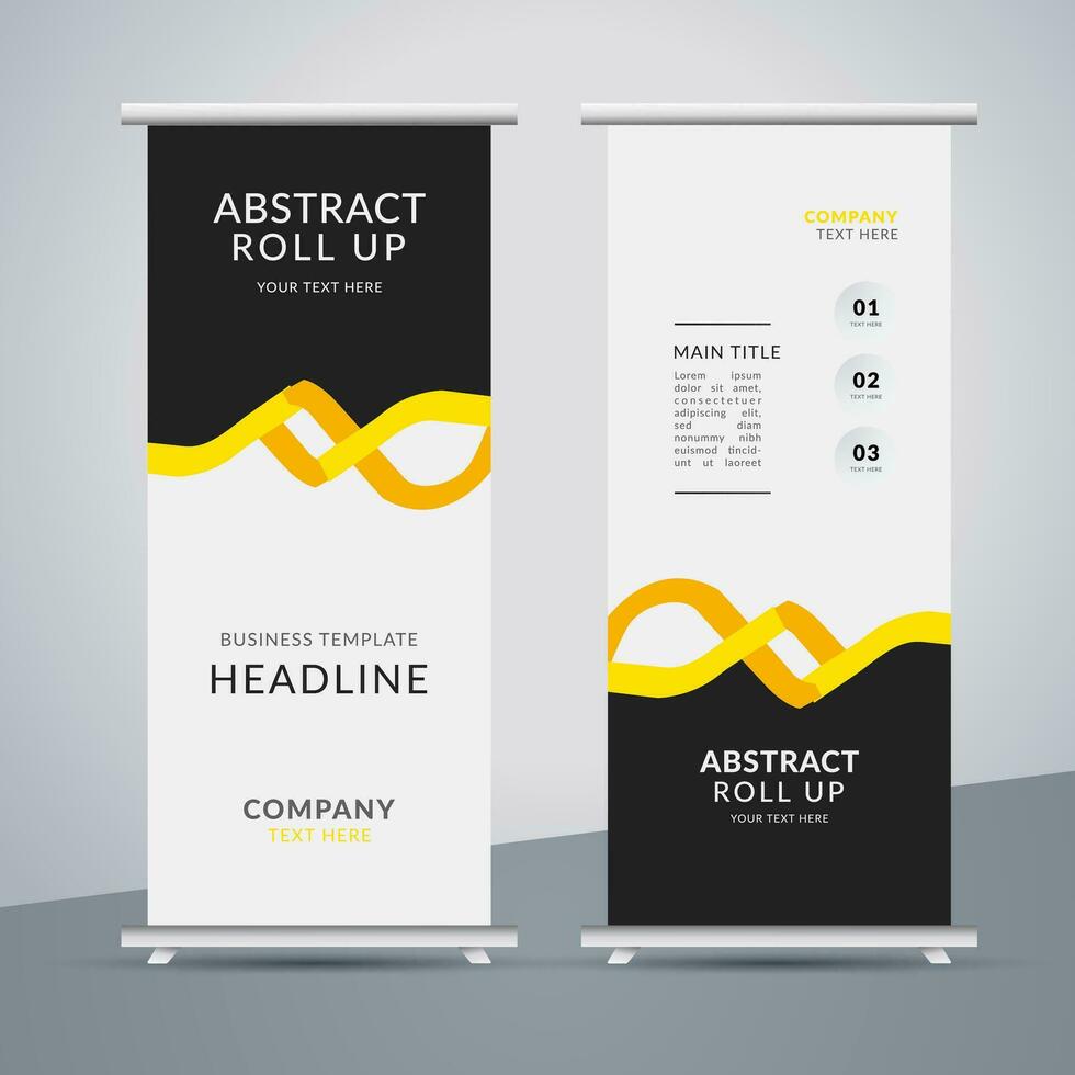 modern roll up banner template with abstract design vector