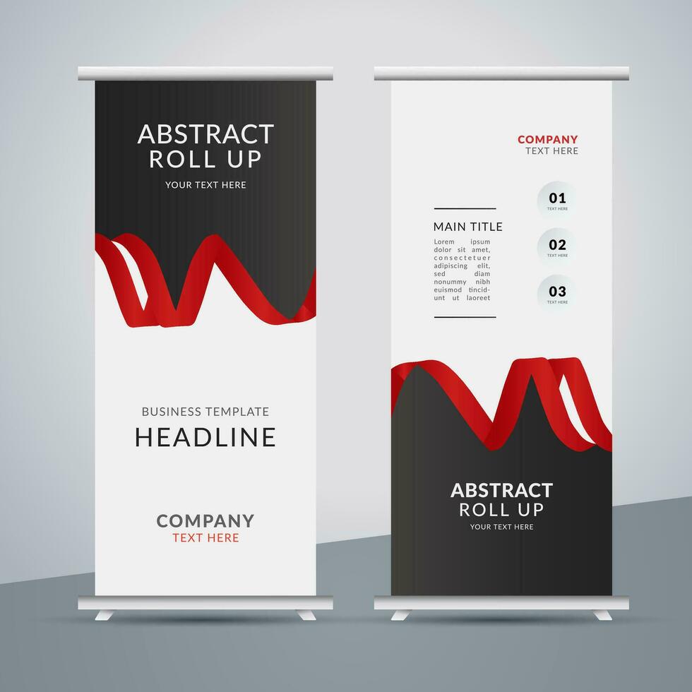 modern roll up banner template with abstract design vector