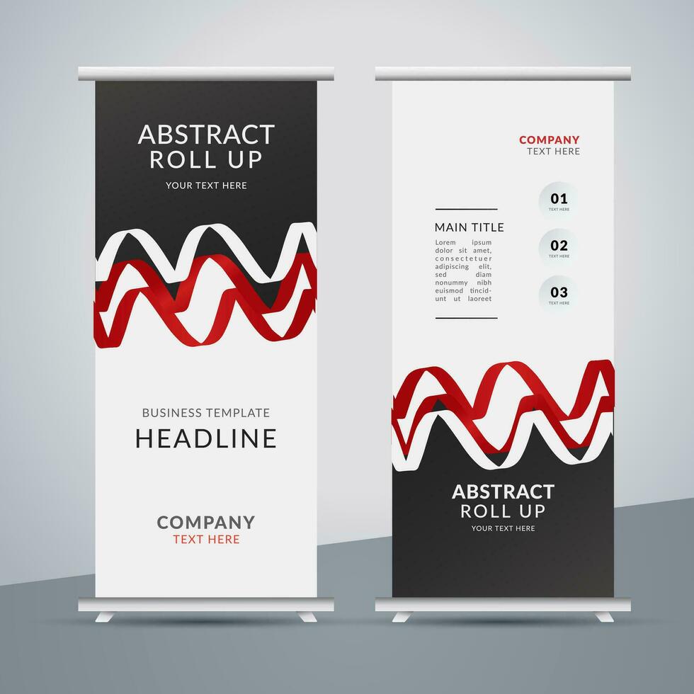 modern roll up banner template with abstract design vector