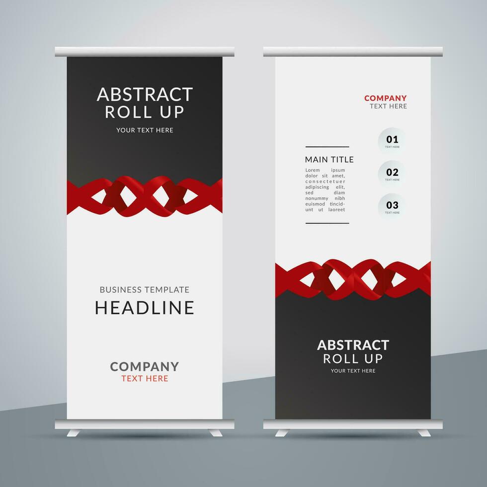 modern roll up banner template with abstract design vector