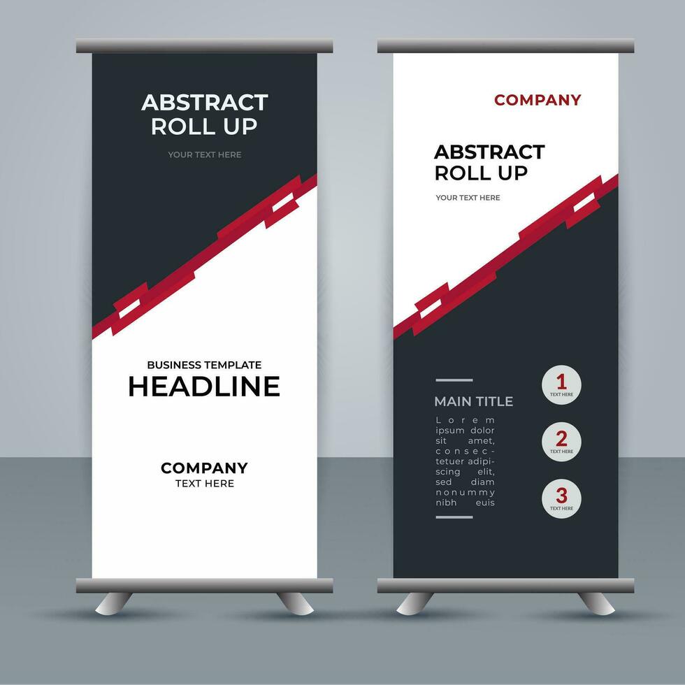 modern roll up banner template with abstract design vector