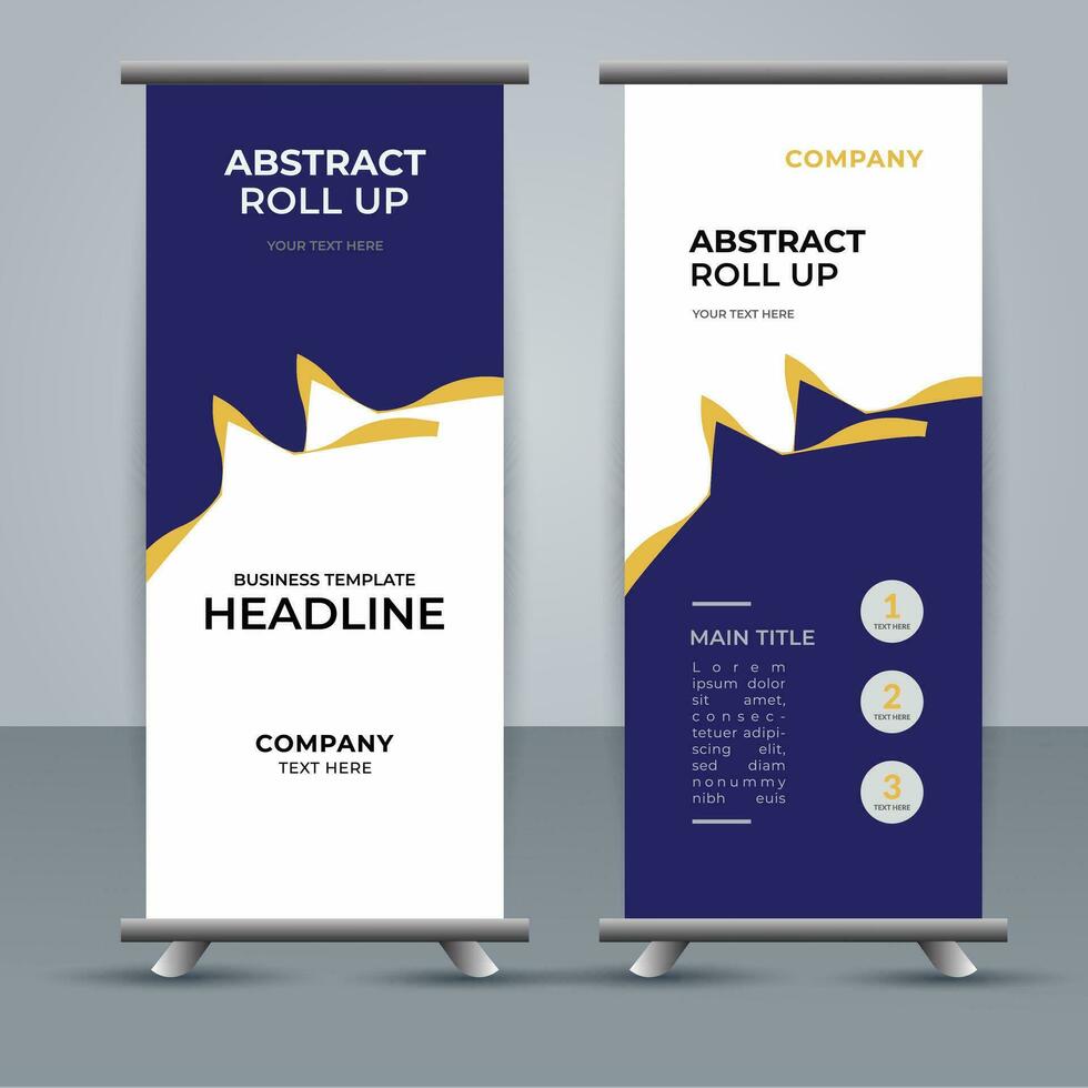 modern roll up banner template with abstract design vector