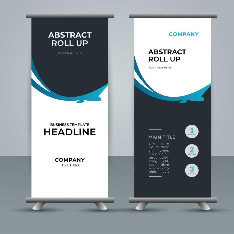 modern roll up banner template with abstract design vector