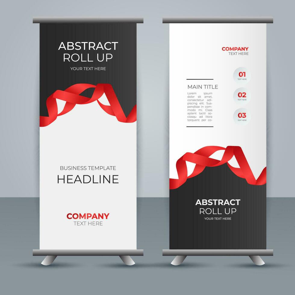 professional business roll up display standee template design vector