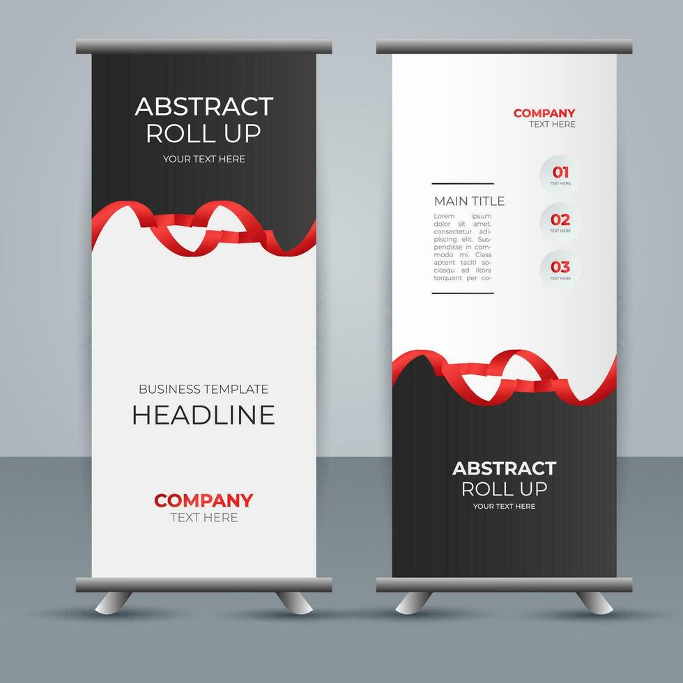 professional business roll up display standee template design vector