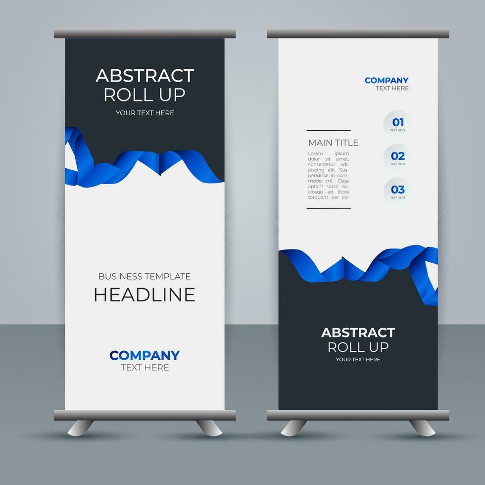 professional business roll up display standee template design vector