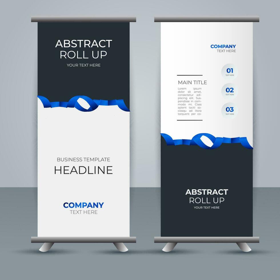 professional business roll up display standee template design vector