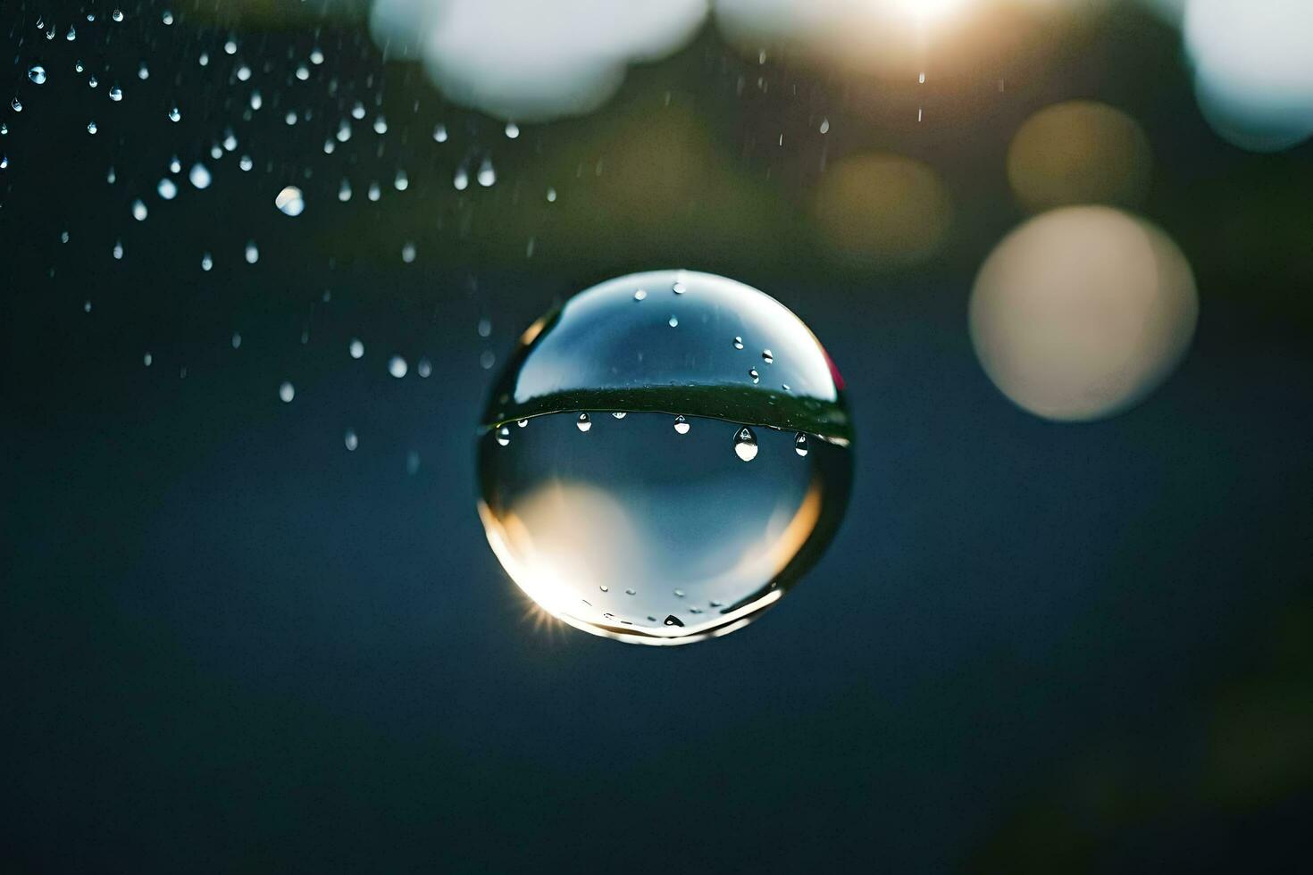 ai generado un soltar de agua es mostrado en el aire foto