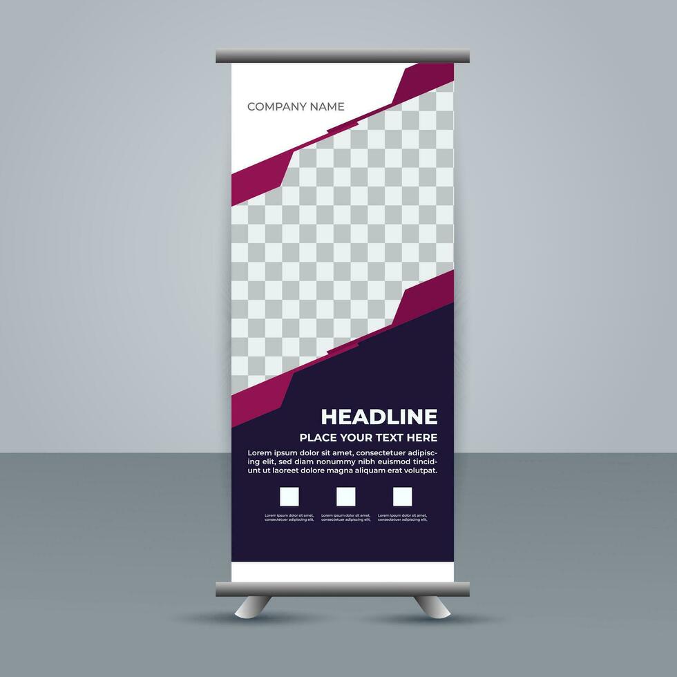 professional business roll up display standee template design vector