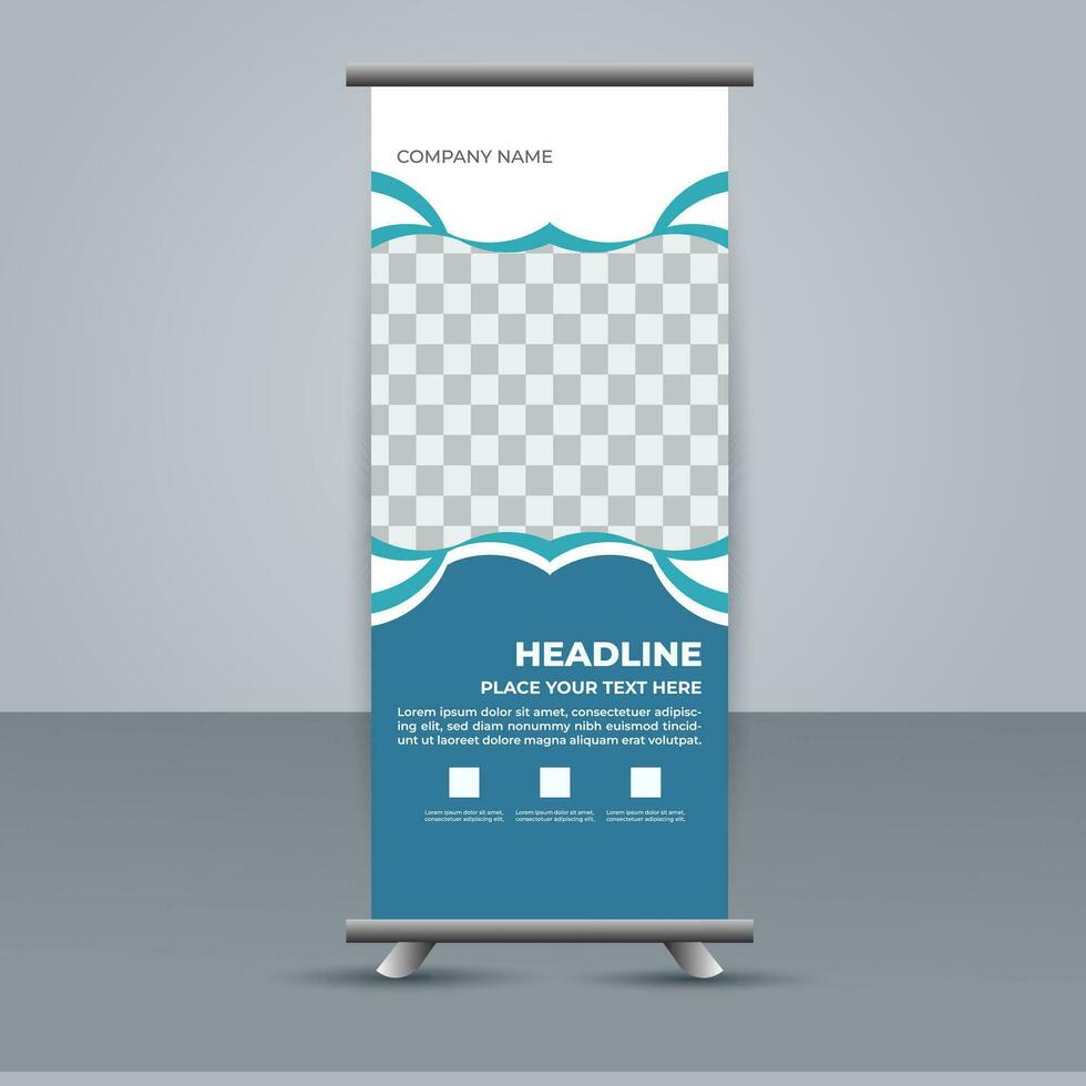 professional business roll up display standee template design vector