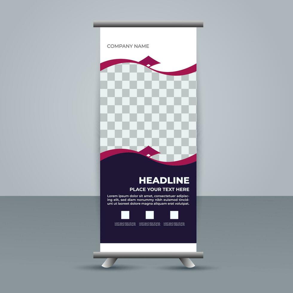 professional business roll up display standee template design vector