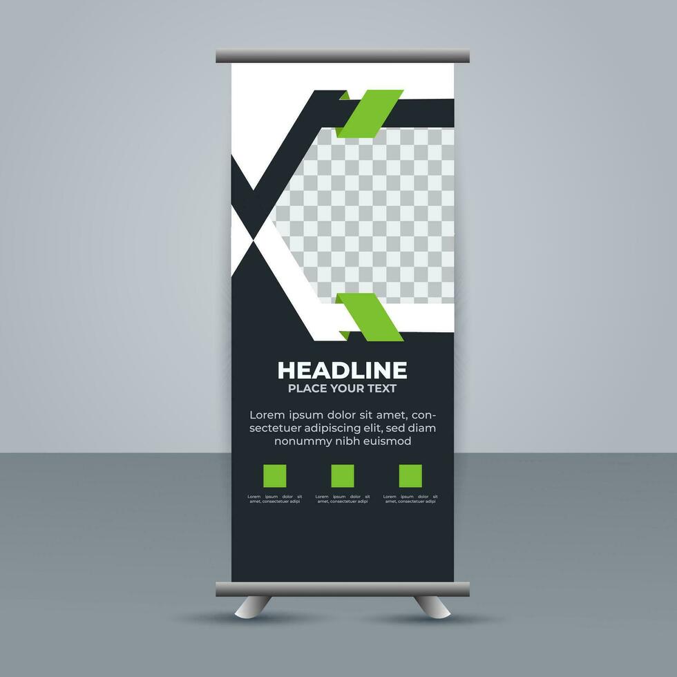 professional business roll up display standee template design vector