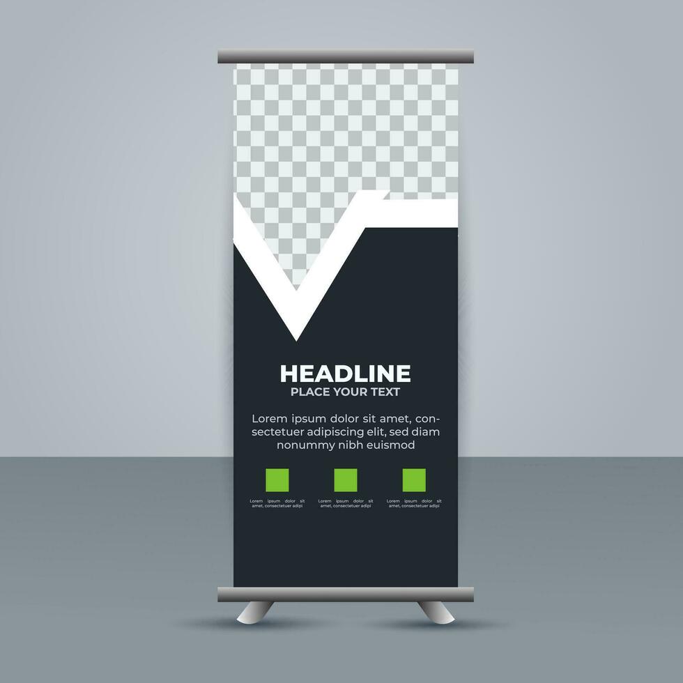 professional business roll up display standee template design vector