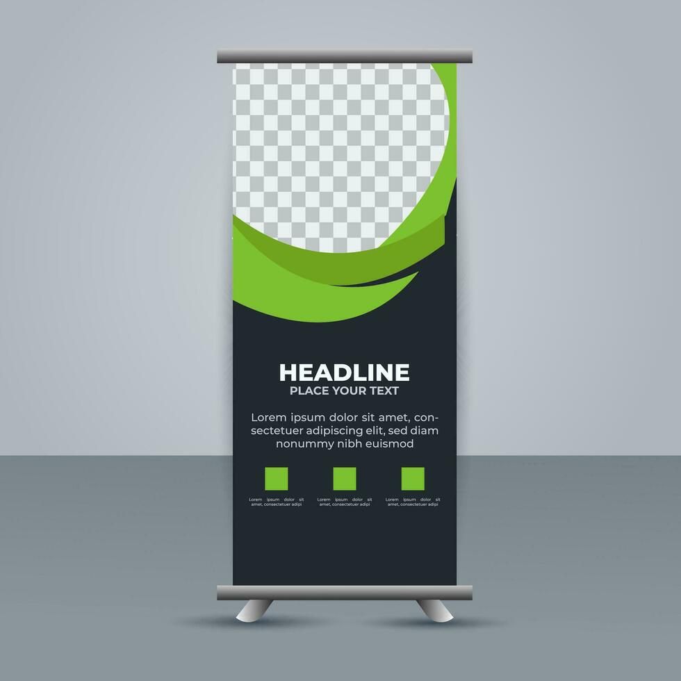 professional business roll up display standee template design vector