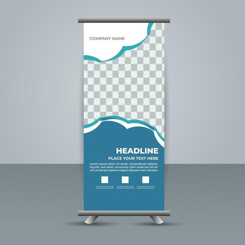 professional business roll up display standee template design vector