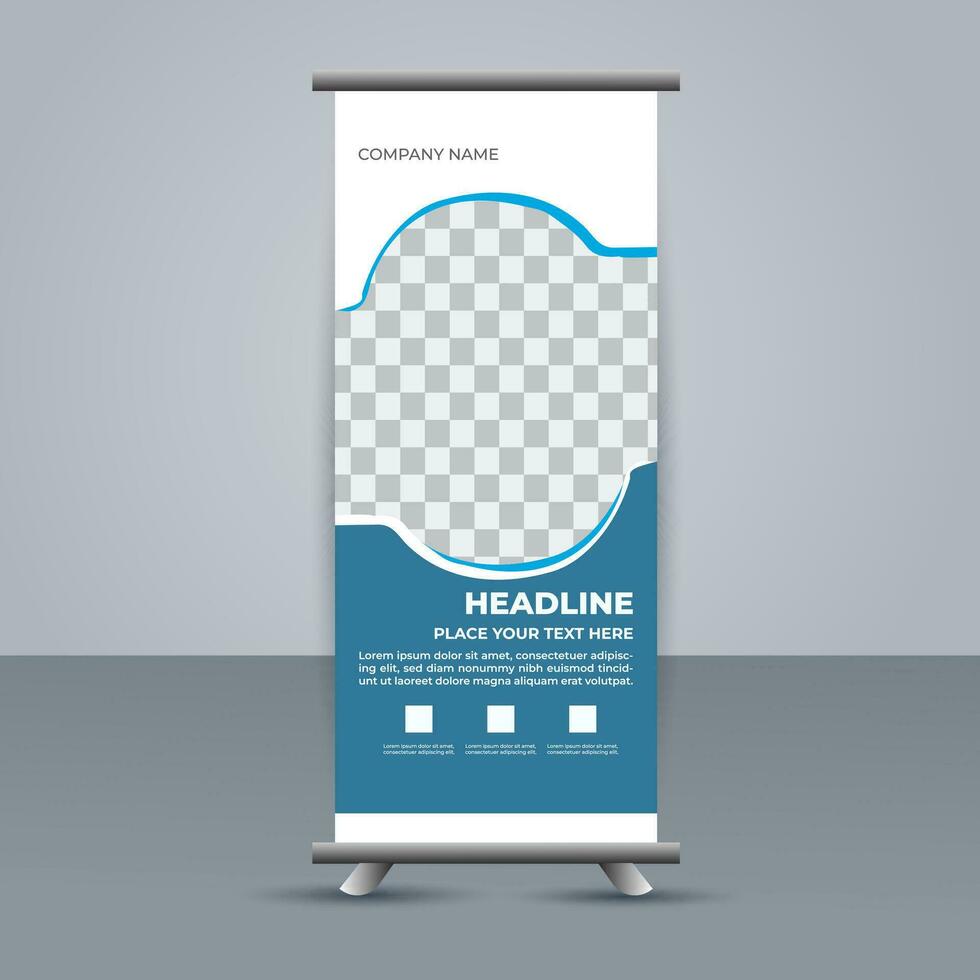 professional business roll up display standee template design vector