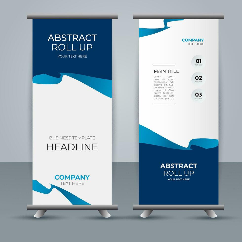 modern roll up banner template with abstract design vector