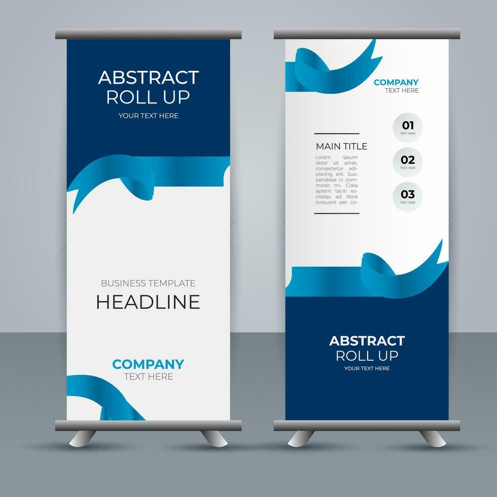 modern roll up banner template with abstract design vector