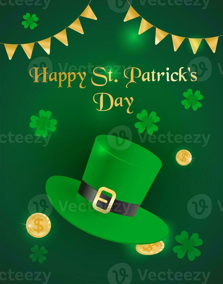 realistic postcard, template for st. patrick's day photo