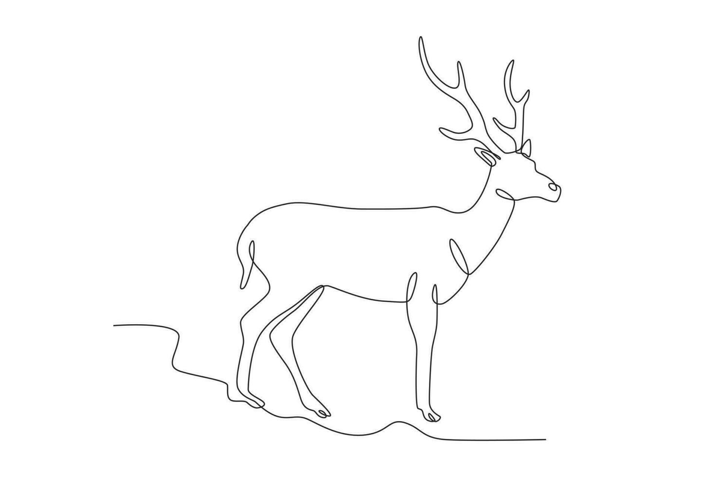 Side view of a stag vector