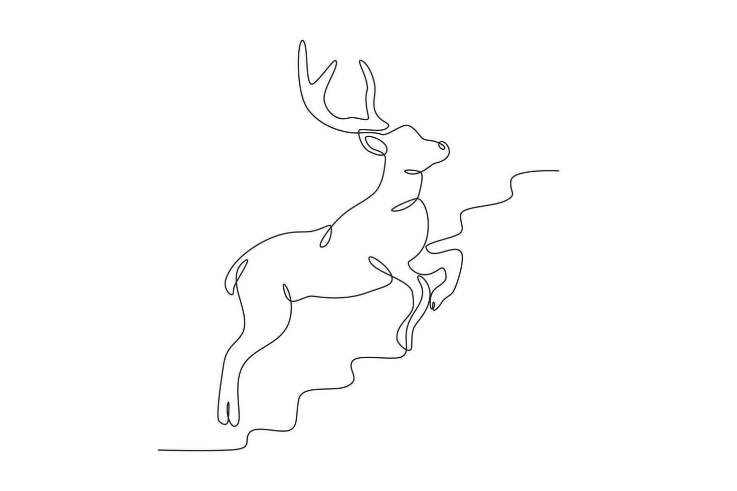 A deer goes up the hill vector