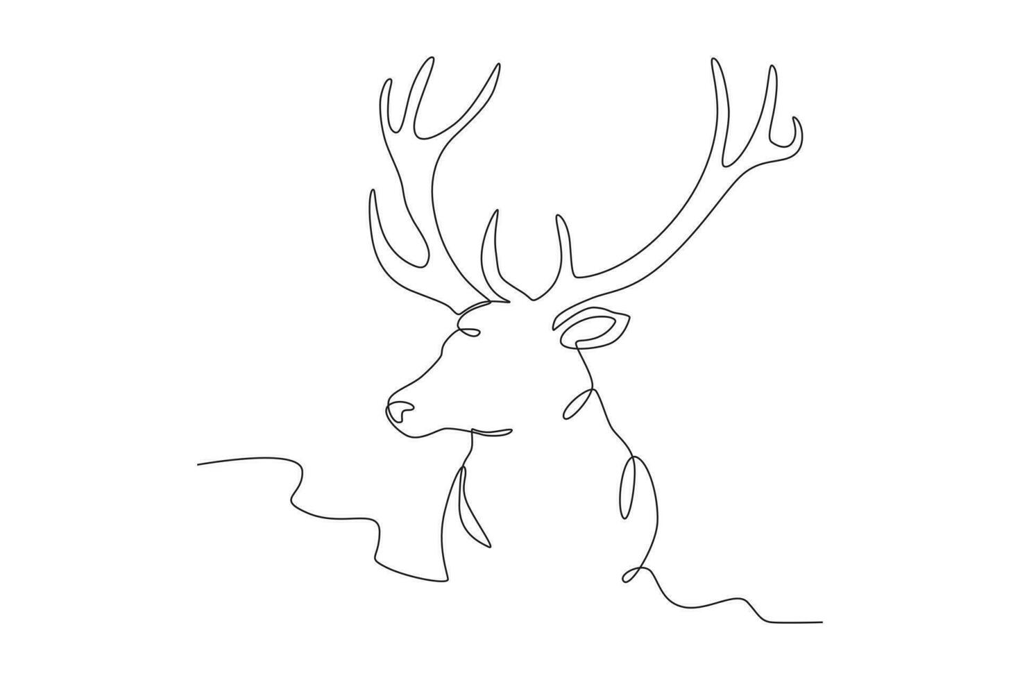 Close view of the deer's head vector