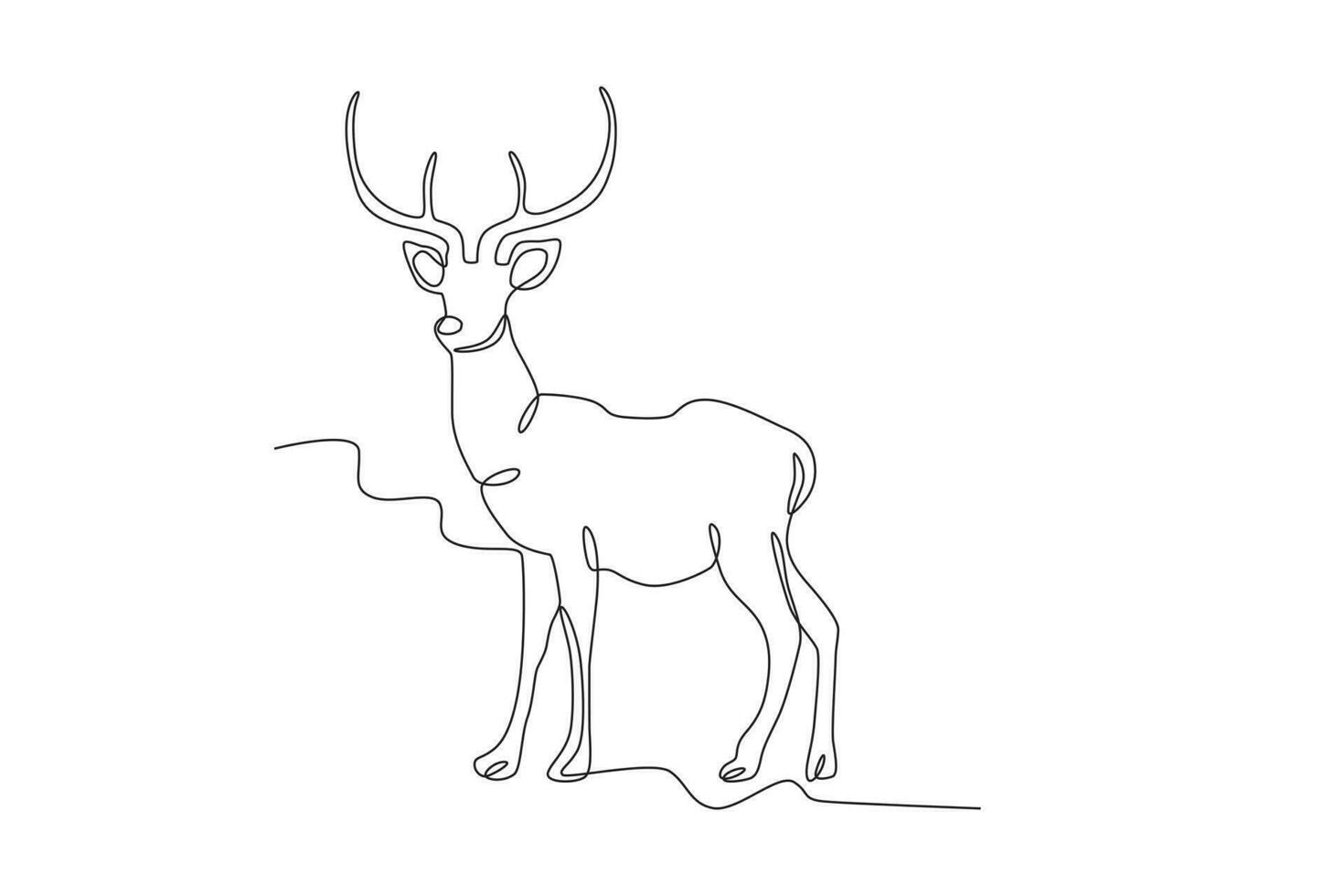 A stag stood looking at the side vector