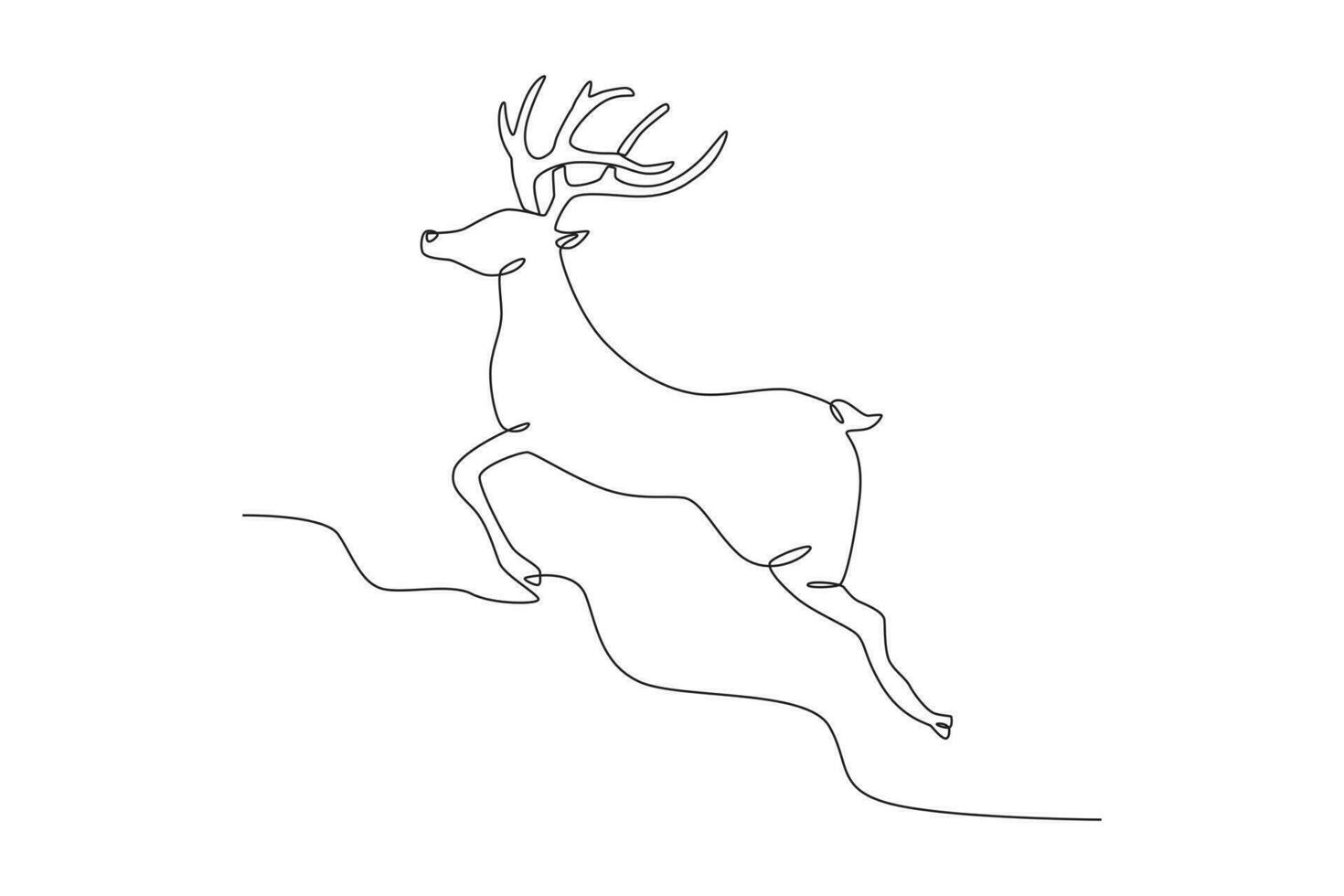 A deer galloped vector