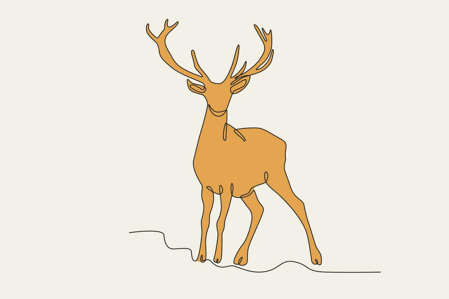 Colored illustration of a deer front view vector