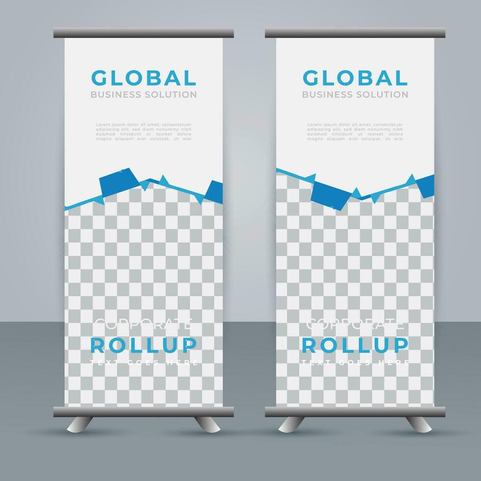 Modern roll up banner design template. flyer. pull up. presentation. brochure. poster. advertisement. print media vector