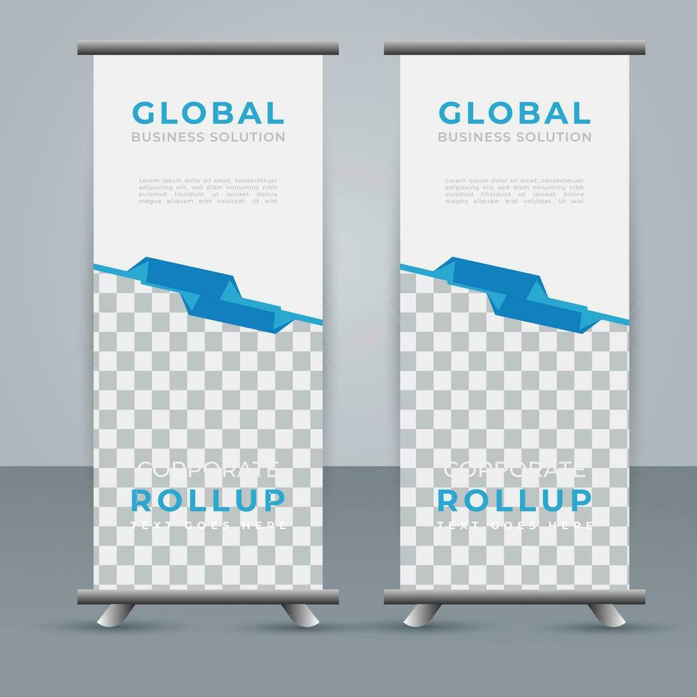 Modern roll up banner design template. flyer. pull up. presentation. brochure. poster. advertisement. print media vector