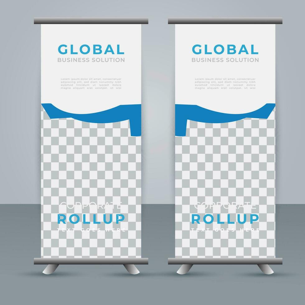 Modern roll up banner design template. flyer. pull up. presentation. brochure. poster. advertisement. print media vector