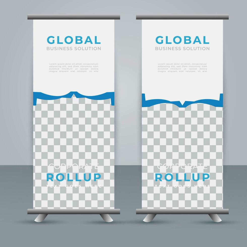Modern roll up banner design template. flyer. pull up. presentation. brochure. poster. advertisement. print media vector