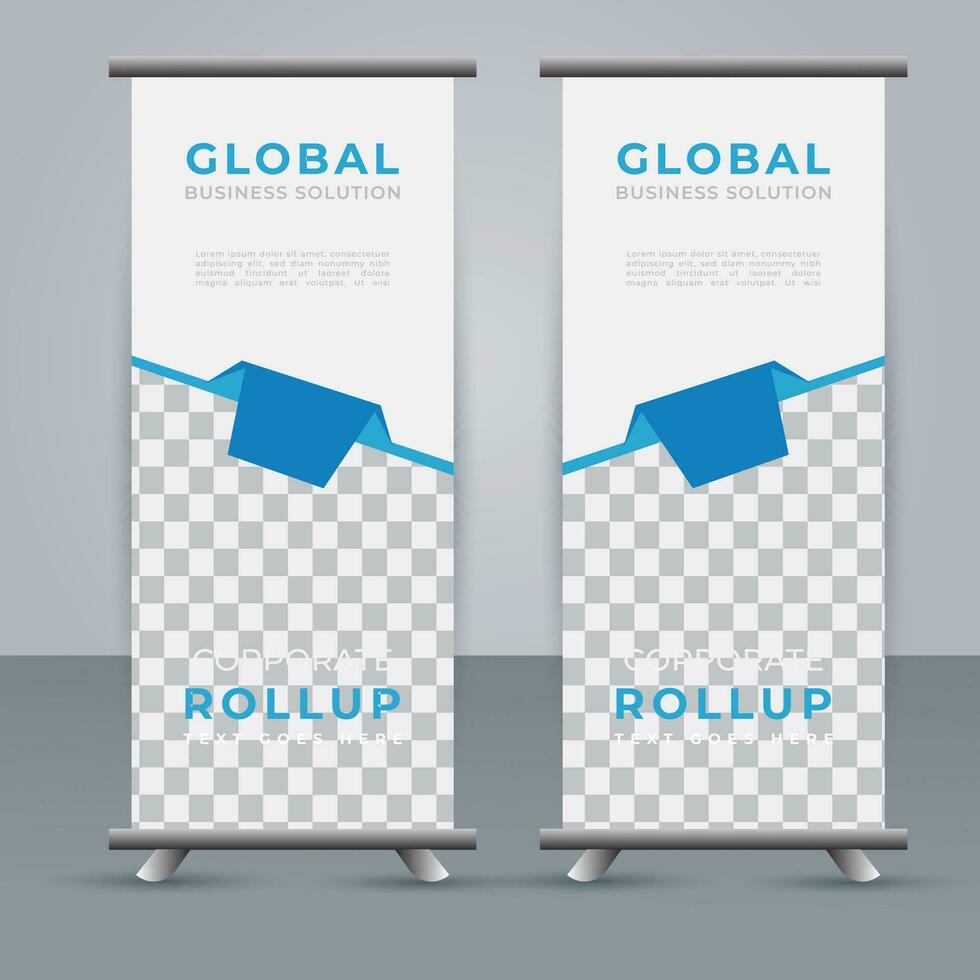 Modern roll up banner design template. flyer. pull up. presentation. brochure. poster. advertisement. print media vector