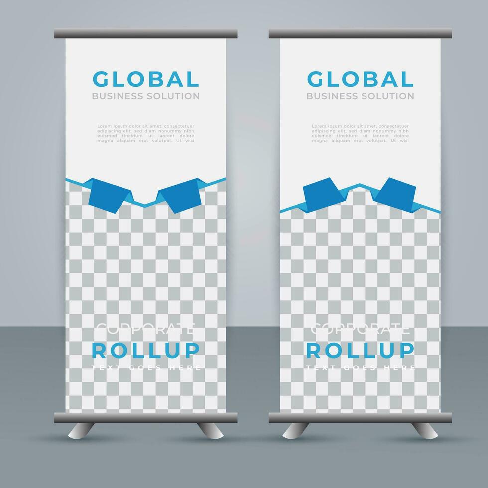 Modern roll up banner design template. flyer. pull up. presentation. brochure. poster. advertisement. print media vector