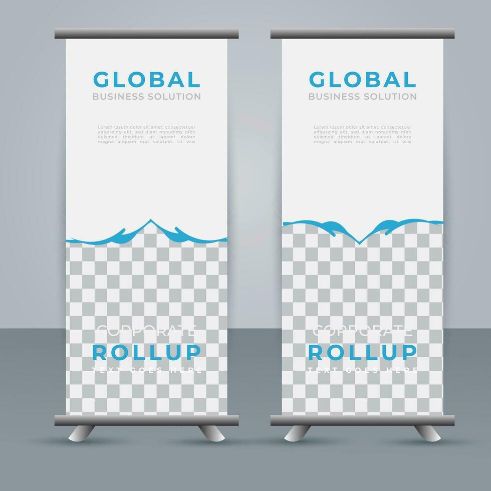 Modern roll up banner design template. flyer. pull up. presentation. brochure. poster. advertisement. print media vector