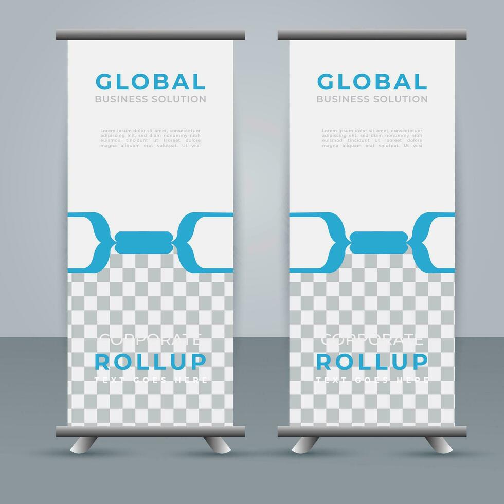 Modern roll up banner design template. flyer. pull up. presentation. brochure. poster. advertisement. print media vector
