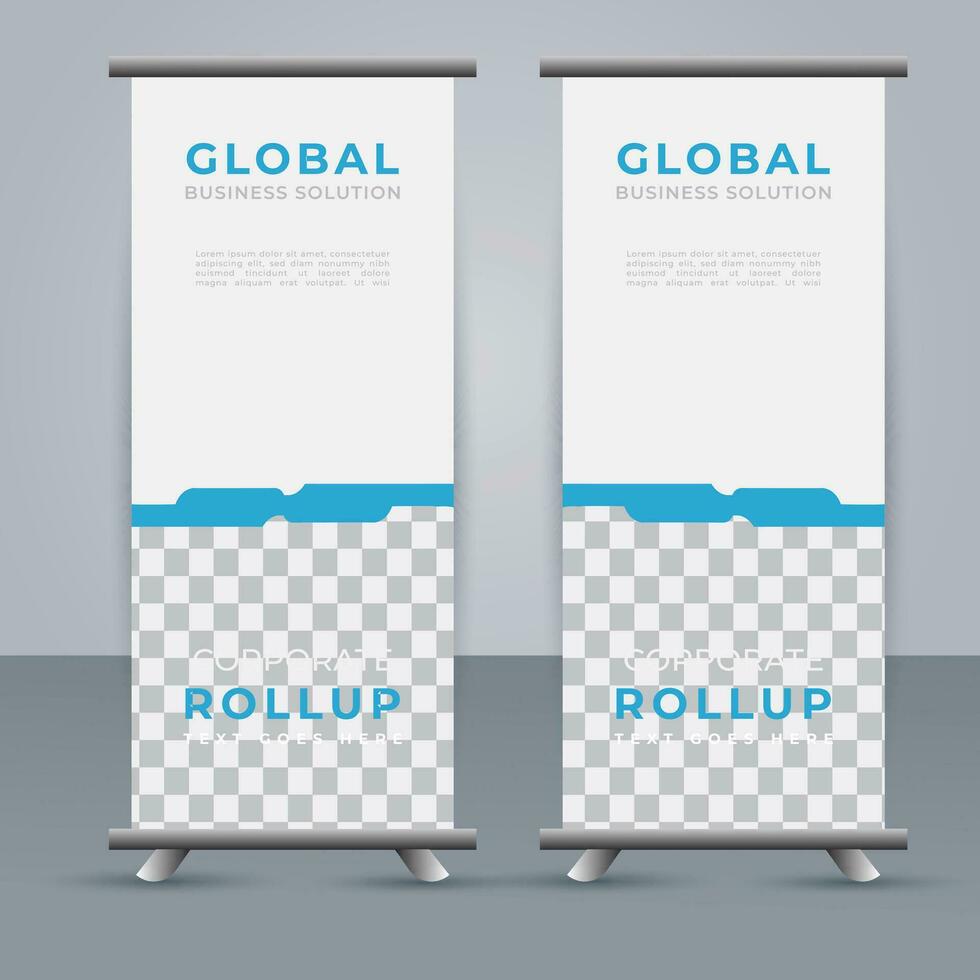 Modern roll up banner design template. flyer. pull up. presentation. brochure. poster. advertisement. print media vector