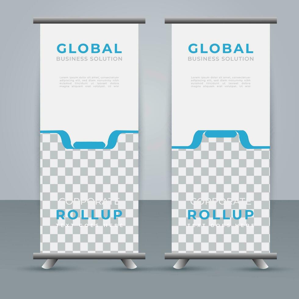 Modern roll up banner design template. flyer. pull up. presentation. brochure. poster. advertisement. print media vector