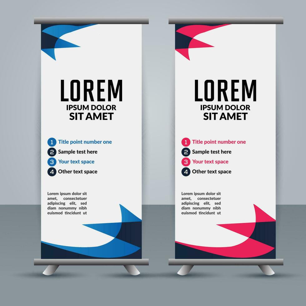 professional business roll up display standee template design vector