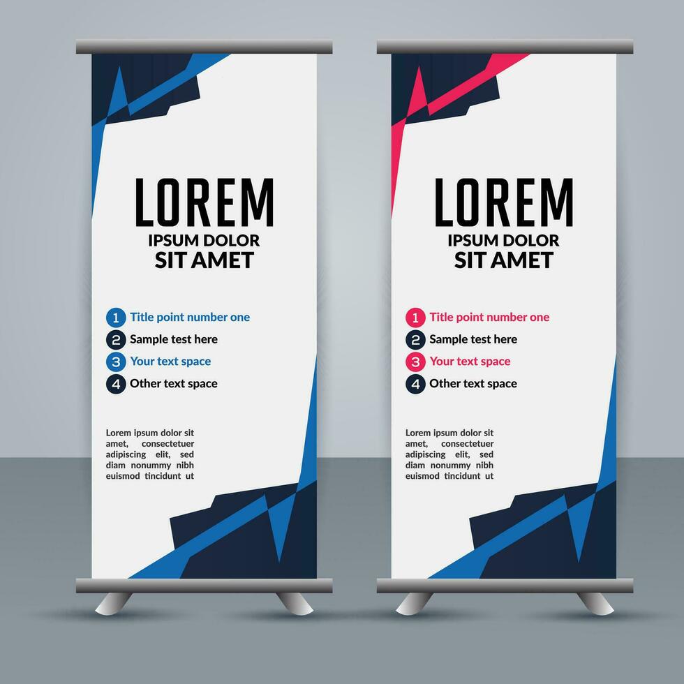 professional business roll up display standee template design vector