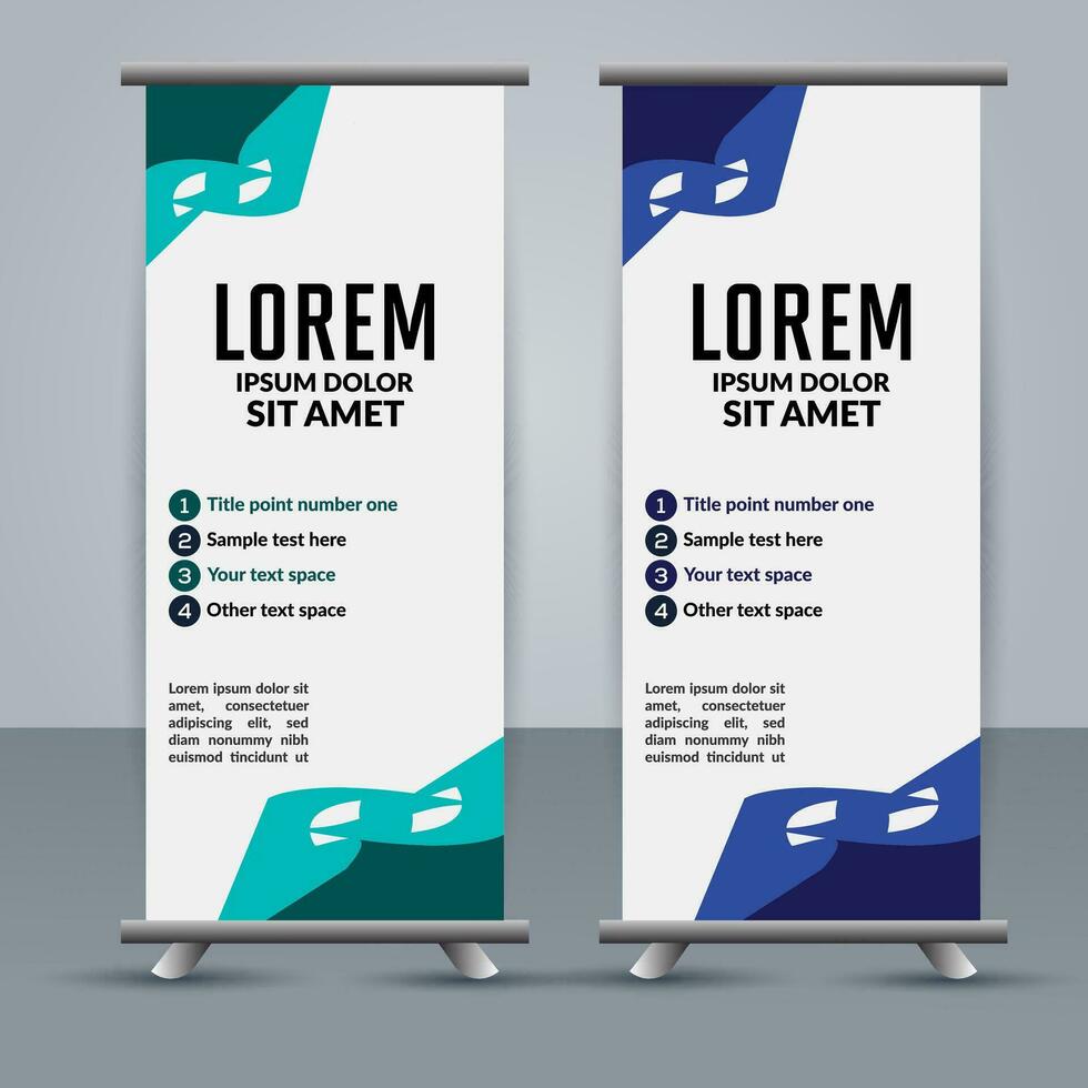 professional business roll up display standee template design vector