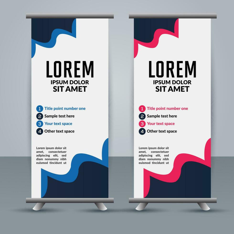 professional business roll up display standee template design vector