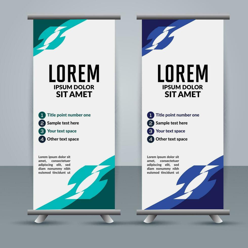 professional business roll up display standee template design vector