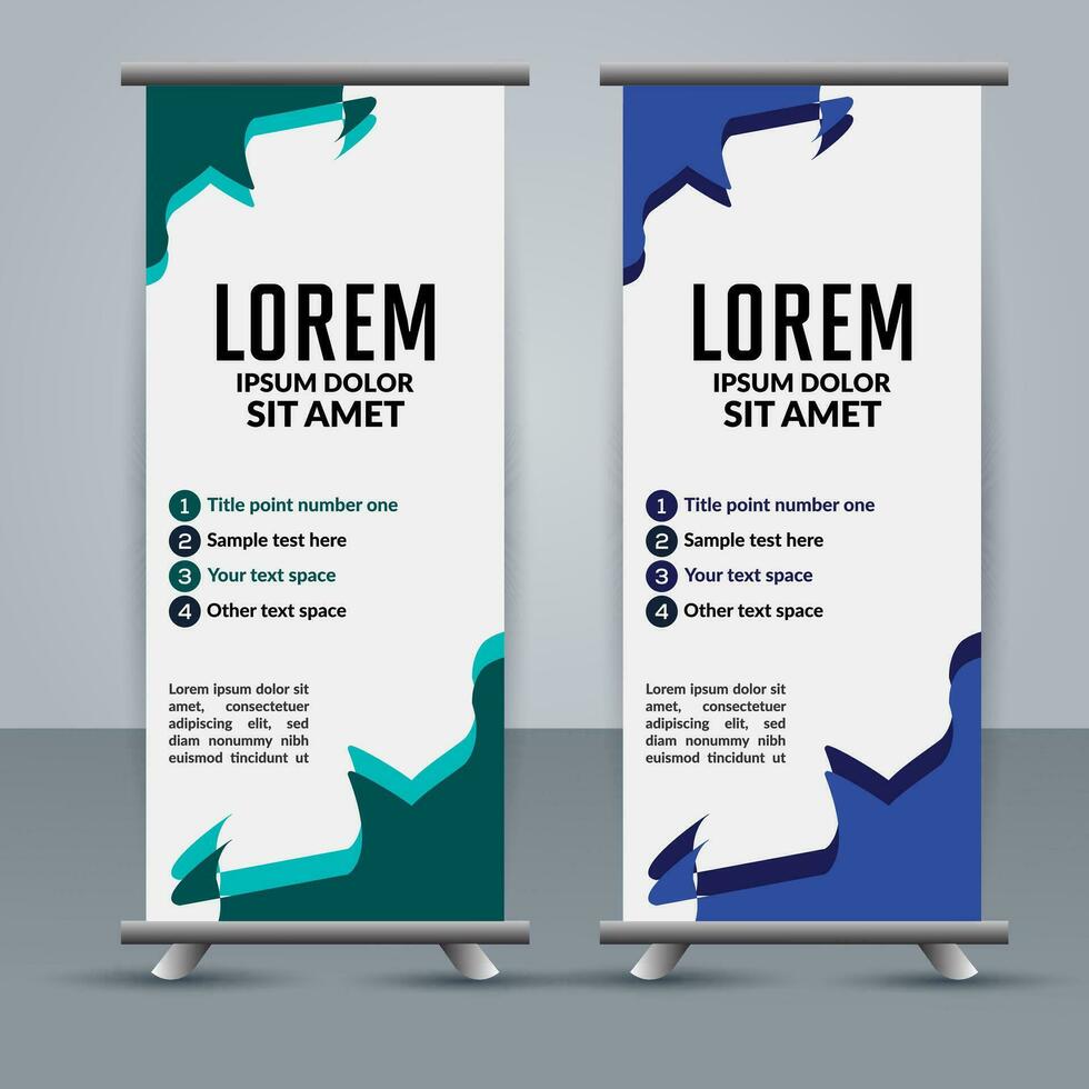 professional business roll up display standee template design vector