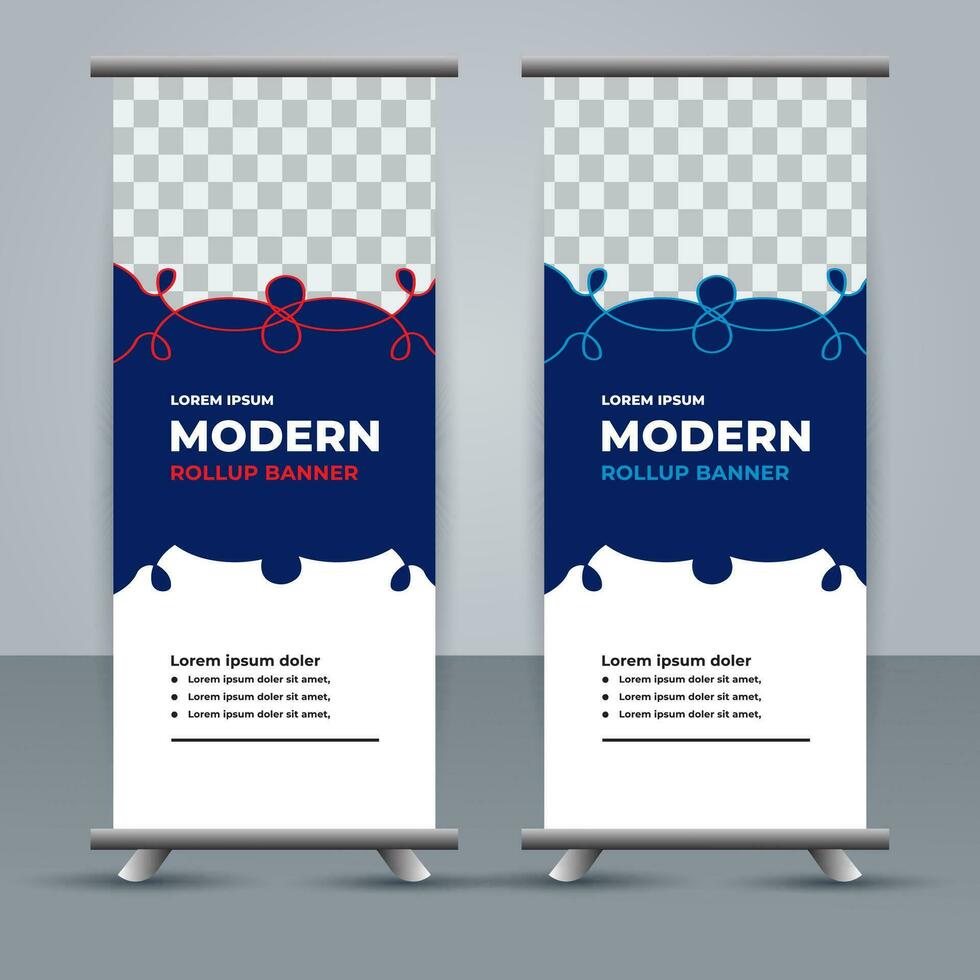 professional business roll up display standee template design vector