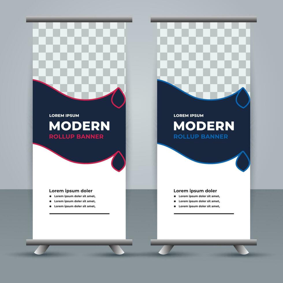 professional business roll up display standee template design vector